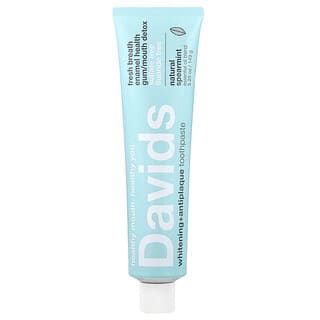 Davids, Premium Toothpaste, Whitening + Antiplaque, Natural Spearmint, 5.25 oz (149 g)