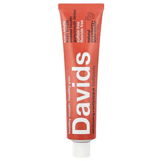 Davids, Premium tandpasta, kinderen + volwassenen, natuurlijke aardbei + watermeloen, 5.25 oz (149 g)