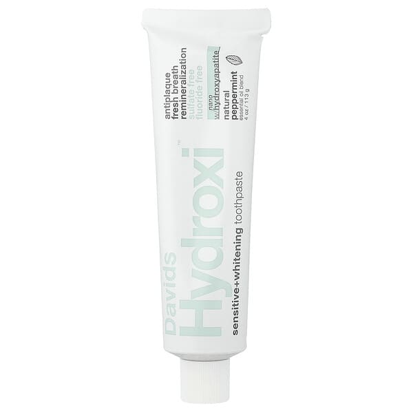 Davids, Hydroxi™, 민감성 + 미백 치약, 천연 페퍼민트, 113g(4oz)