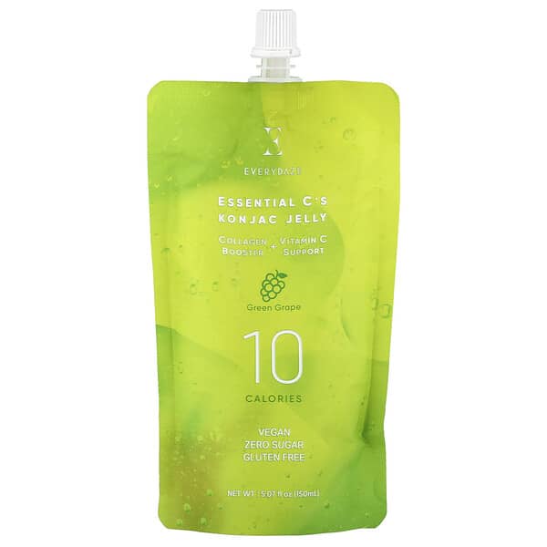 Essential C's Konjac Jelly, Green Grape, 5.07 fl oz (150 ml)
