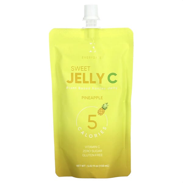 Everydaze, Sweet Jelly C เครื่องดื่มเยลลี่บุกจากพืช รสสับปะรด ขนาด 5.02 ออนซ์ (150 มล.)
