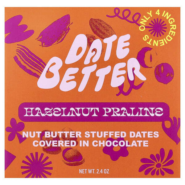 Date Better Snacks, Datteri, pralina alla nocciola, 60 g
