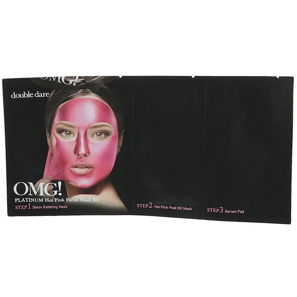 Double Dare, Platinum Hot Pink Facial Mask Kit, 1 Kit (Discontinued Item) 