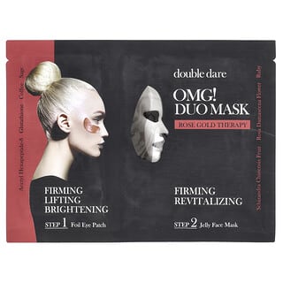 دبل دير‏, OMG! Duo Beauty Mask ، مجموعة العلاج بالذهب الوردي ، من قطعتين