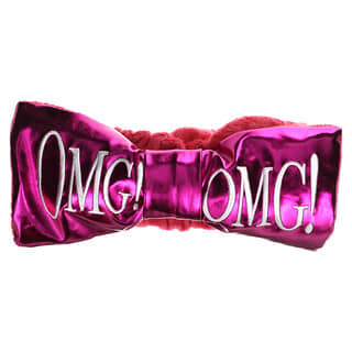 دبل دير‏, OMG! Reversible Mega Hair Band, Hot Pink Plush & Hot Pink Platinum, 1 Piece