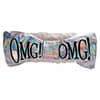 Double Dare, OMG!: ¡cielos! Mega banda reversible para el cabello, Felpa blanca y platino arcoíris, 1 pieza