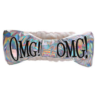 Double Dare, OMG! Wendbares Mega-Haarband, weißer Plüsch und Regenbogen-Platin, 1 Stück