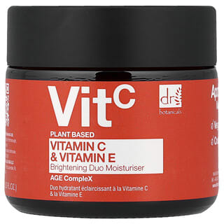 Dr. Botanicals, Wit C, Podwójnie rozjaśniający produkt nawilżający, witamina C i witamina E, 60 ml