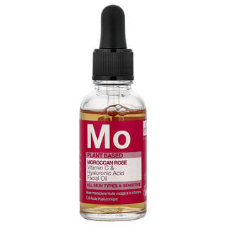 Dr. Botanicals, Rosa Marroquina, Vitamina C e Óleo Facial de Ácido Hialurônico, Todos os Tipos de Pele e Peles Sensíveis, 30 ml (1,01 fl oz)