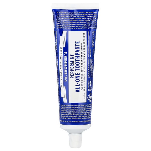 Dr. Bronner's, Pasta Gigi All-One, Peppermint, 140 g (5 ons)