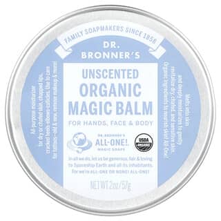 Dr. Bronner's, Organic Magic Balm, For Hands, Face & Body, Unscented, 2 oz (57 g)