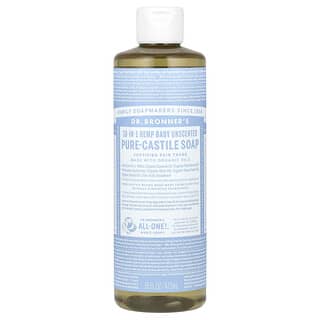 Dr. Bronner's, Sabonete de Cânhamo Puro de Castela 18 em 1, sem perfume para bebês, 473 ml (16 fl oz)