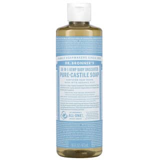 Dr. Bronner's, 18-in-1 Hemp  Pure-Castile Soap, Baby Unscented, 16 fl oz (473 ml)