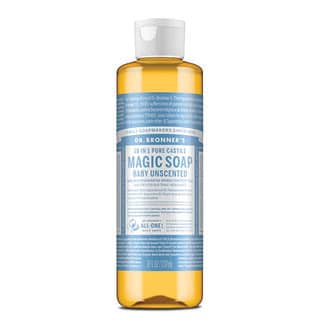 Dr. Bronner's, Jabón mágico de Castilla pura 18 en 1, Bebés, Sin fragancia, 237 ml (8 oz. líq.)