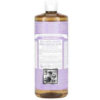 Dr. Bronner's, Czyste kastylijskie mydło konopne 18 w 1, lawendowe, 946 ml