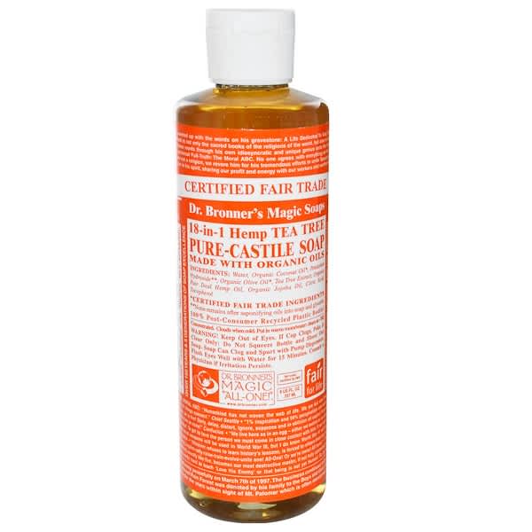 Dr. Bronner's, Pure Castile Soap, 18-1 Hemp Tea Tree, 8 fl oz (237 ml) (Discontinued Item) 