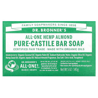 Dr. Bronner's, Pain de savon de Castille pur, All-One, Chanvre et amande, 140 g