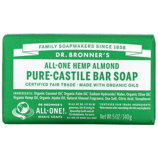 Dr. Bronner's, Pure Castile Bar Soap, All-One Hemp, Almond, 5 oz (140 g)