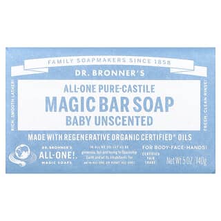 Dr. Bronner's, Sabonete em Barra Pure-Castile, All-One Hemp Baby, Sem Perfume, 1 Barra, 140 g (5 oz)