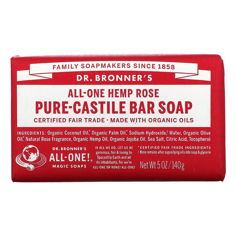 All-One Hemp Pure-Castile Bar Soap - Made with Organic Oils - Tea