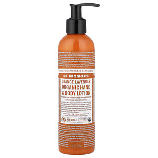 Dr. Bronner's, Organické mléko na ruce a tělo, pomeranč a levandule, 237 ml (8 fl oz)