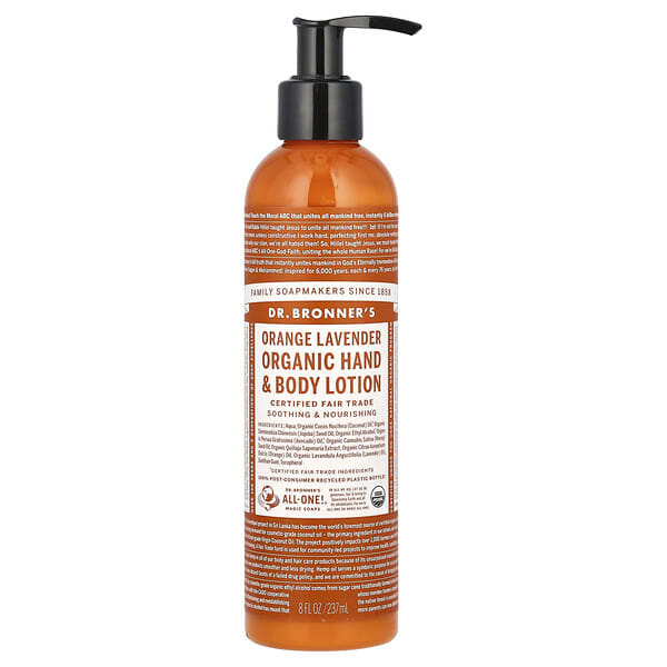 Dr. Bronner's, Organic Hand & Body Lotion, Orange Lavender, 8 fl oz