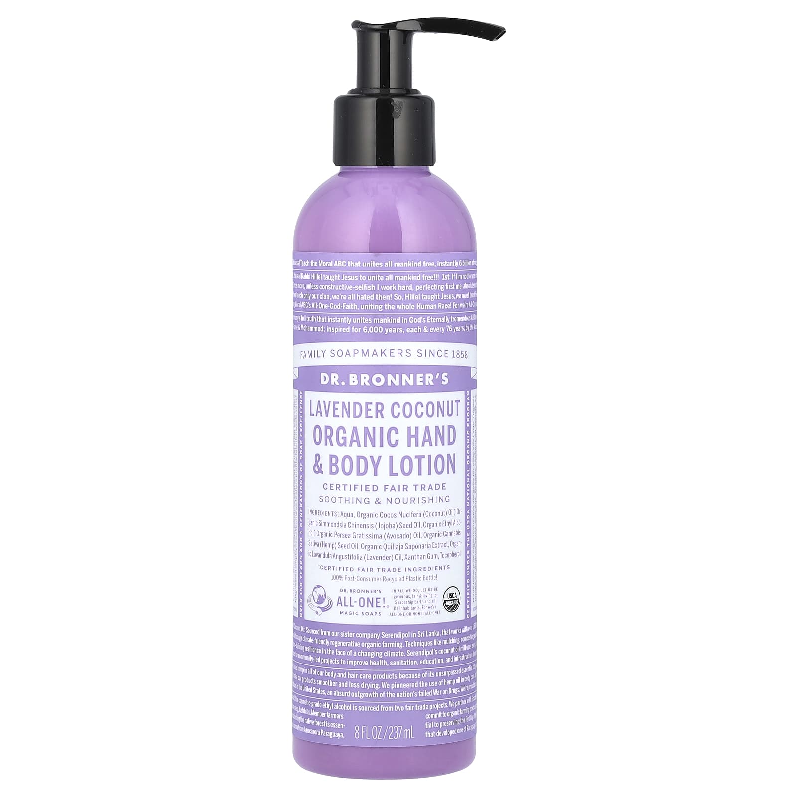 Dr. Bronner's, Organic Hand & Body Lotion, Lavender Coconut, 8 fl oz