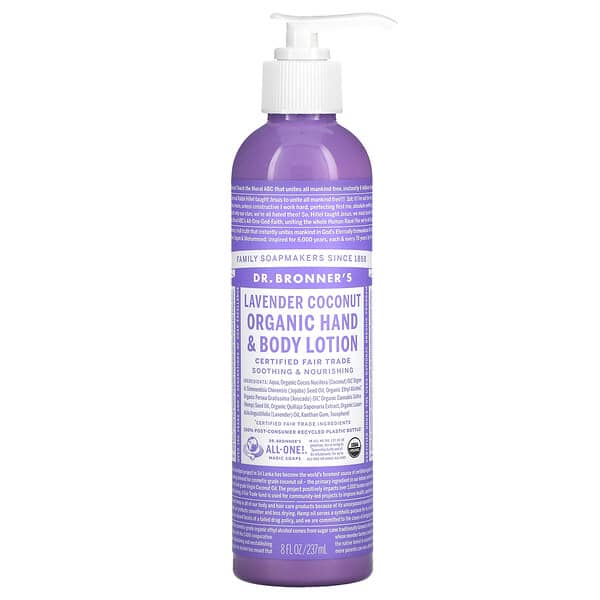 Dr. Bronner's, Organic Hand & Body Lotion, Lavender Coconut, 8 fl oz (237 ml)