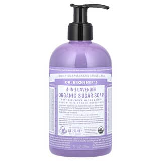 Dr. Bronner's, 4-In-1 Organic Sugar Soap, For Face, Body, Hands & Hair, Lavender, 12 fl oz (355 ml)