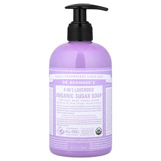 Dr. Bronner's, 4-in-1 Organic Sugar Soap, For Face, Body, Hands & Hair, Lavender, 12 fl oz (355 ml)