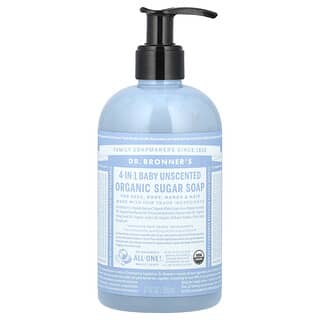 Dr. Bronner's, 4-in-1 Organic Sugar Soap, For Face, Body, Hands & Hair, Baby Unscented, 12 fl oz (355 ml)