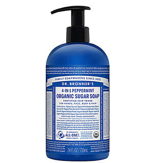 Dr. Bronner's, Organic 4-in-1 Pump Soap Sugar Peppermint, 24 fl oz