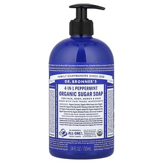 Dr. Bronner's, Organic 4-in-1 Pump Soap Sugar Peppermint, 24 fl oz