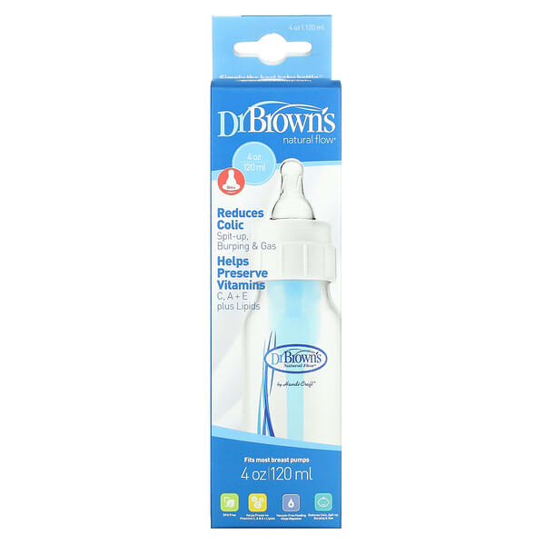 Dr. Brown's, ナチュラルフローボトル, レベル1, 生後0ヵ月＋, 4オンス (120 ml)