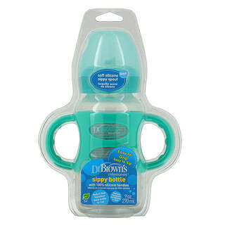 Dr. Brown's, Milestones, Sippy Bottle, 6M+, Turquoise, 9 oz (270 ml)