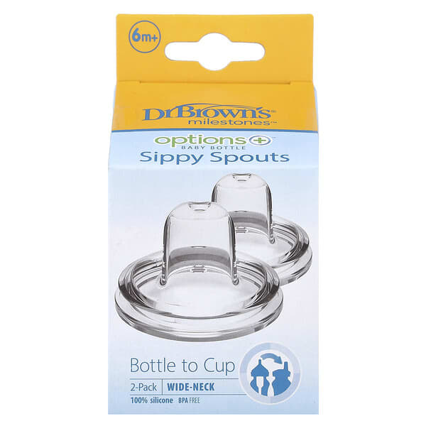 Dr. Brown's, Options+™ 嬰兒奶瓶，吸管壺嘴，6 個月以上，2 包