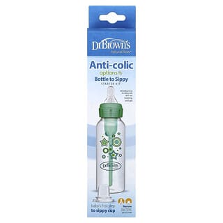 Dr. Brown's, Anti-Colic Options+™, Kit básico del biberón a sorbo, A partir de 6 meses, Kit de 5 piezas