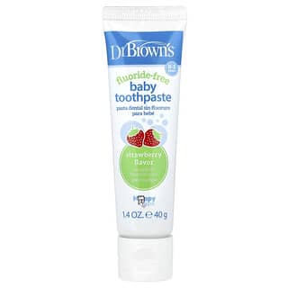 Dr. Brown's, Pasta dental para bebés, Sin fluoruro, De 0 a 3 años, Fresa, 40 g (1,4 oz)
