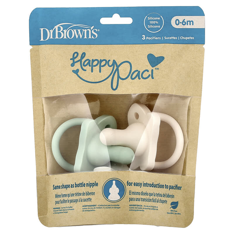 HappyPaci™（ハッピーパシー）おしゃぶり、生後0～6か月、グリーン