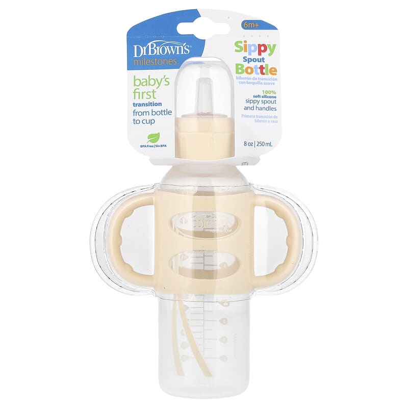 Sippy Spout Bottle, Months +, Cream, oz (250 ml)