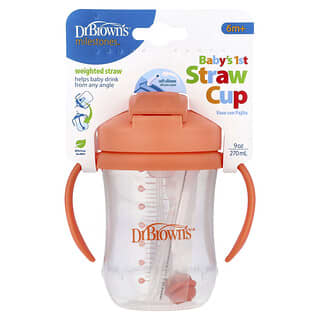 Dr. Brown's, Baby's 1st Straw Cup, 6 Months +, Coral,  , 9 oz (270 ml)