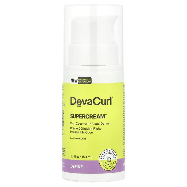 DevaCurl, Supercream™, 리치 코코넛 함유 디파이너, 거친 컬용, 150ml(5.1fl oz)