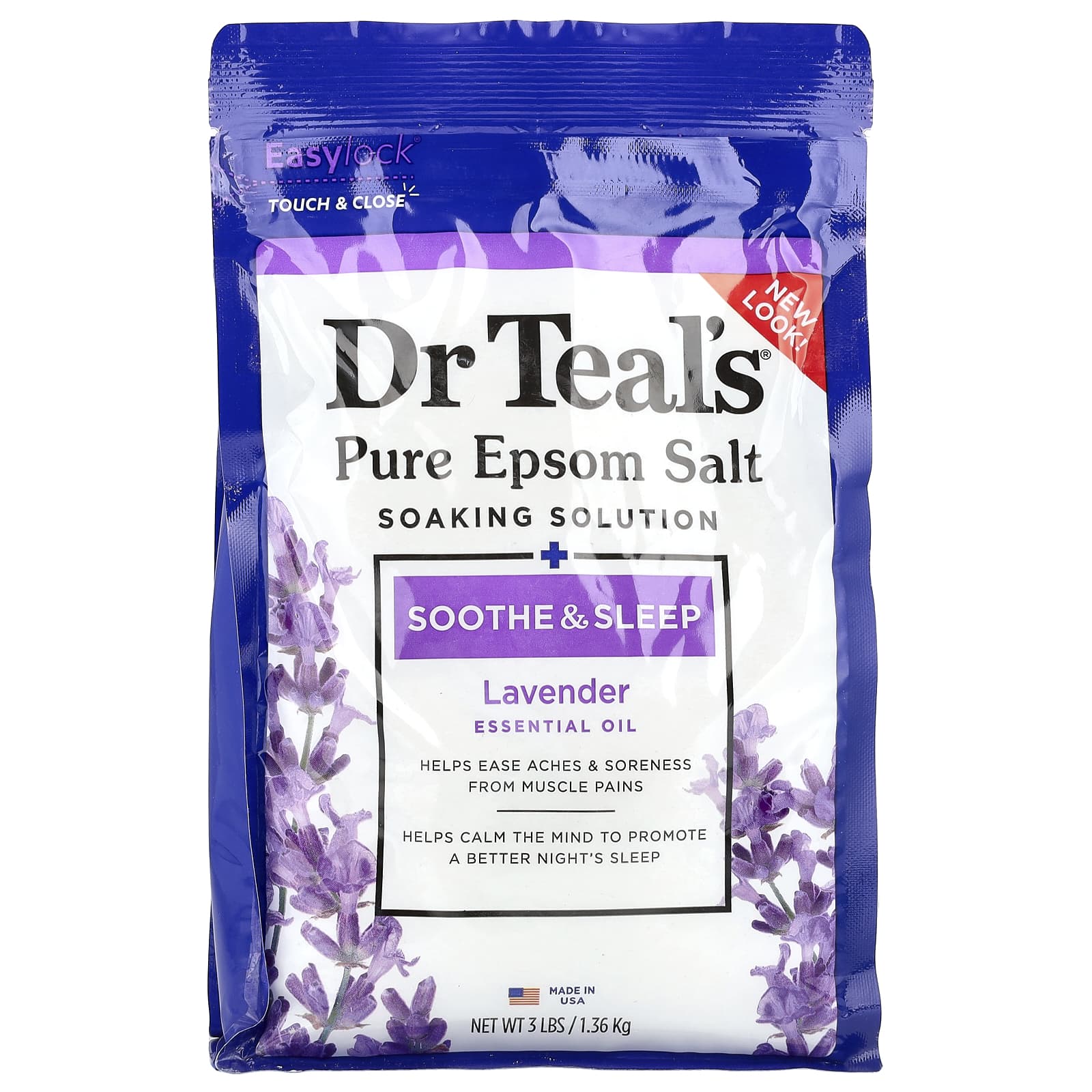 Pure Epsom Salt Soaking Solution, Lavender, 3 lbs (1.36 kg)