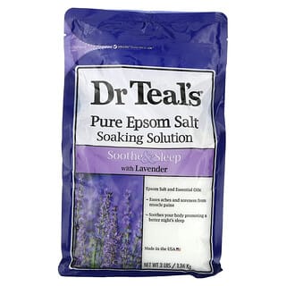 Dr. Teal's, Solución de remojo de sal pura de Epsom, Lavanda, 1,36 kg (3 lb)