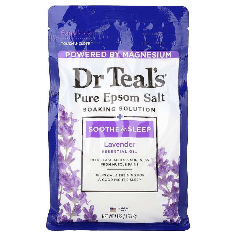 Pure Epsom Salt, Soaking Solution, reines Bittersalz, Einweichlsung,  Lavendel, 1,36 kg (3 lbs.)