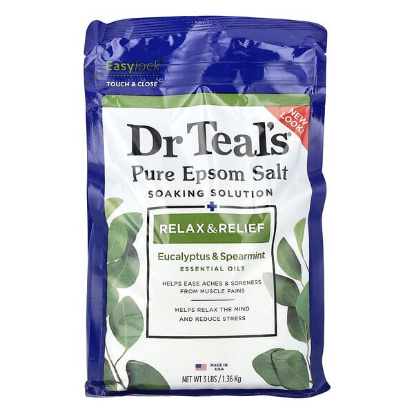 Dr. Teal's, 全瀉鹽浸泡液，桉樹和留蘭香，3 磅（1.36 千克）