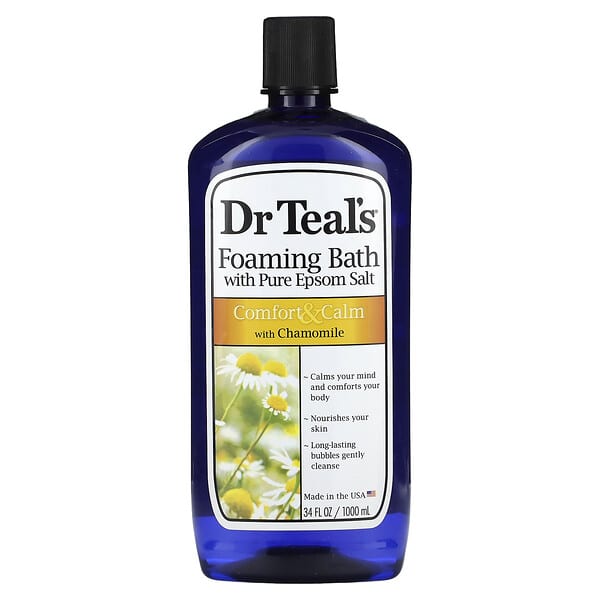 Dr. Teal's, Foaming Bath With Pure Epsom Salt, With Chamomile, 34 fl oz (1,000 ml)