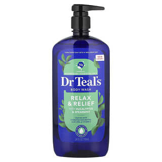 Dr. Teal's (닥터틸즈), 순수 엡솜 소금 함유 바디 워시, 릴랙스 & 완화, 유칼립투스 및 스피어민트, 710ml(24fl oz)
