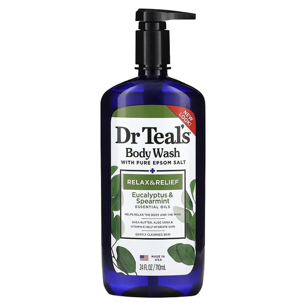 Dr. Teal's, 含全瀉鹽、桉樹和留蘭香的沐浴露，24 液量盎司（710 毫升）