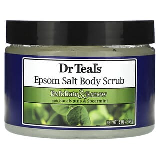 Dr. Teal's, Exfoliante corporal con sales de Epsom, Con eucalipto y hierbabuena, 454 g (16 oz)